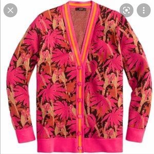 J Crew Boyfriend Cardigan in Palm Print
